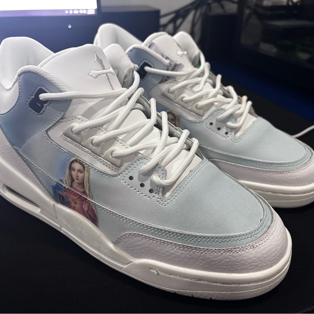 Kito Ware Blue and White High-Top Sneakers